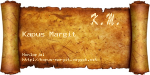 Kapus Margit névjegykártya